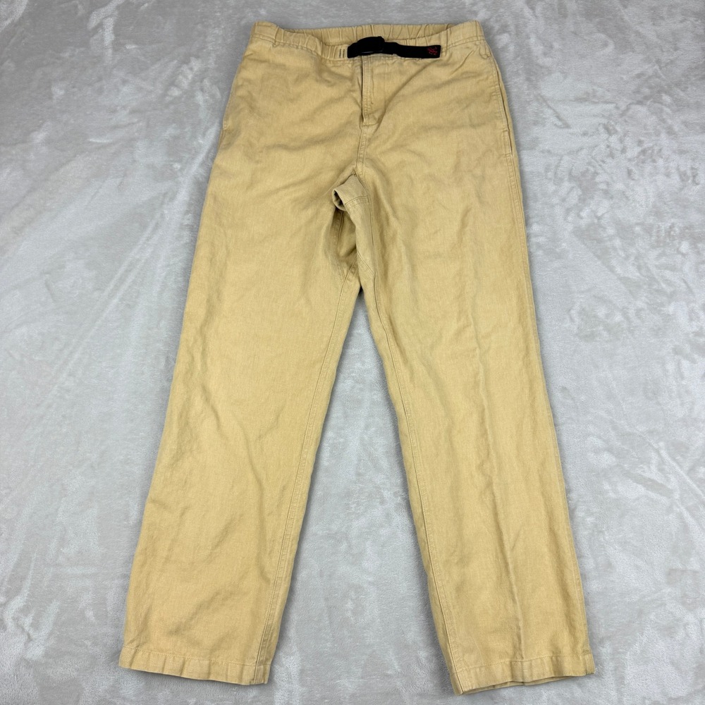 Gramicci G-Pants Mens S Tan Hemp Blend Climbing Hiking Relaxed Gorpcore Belted